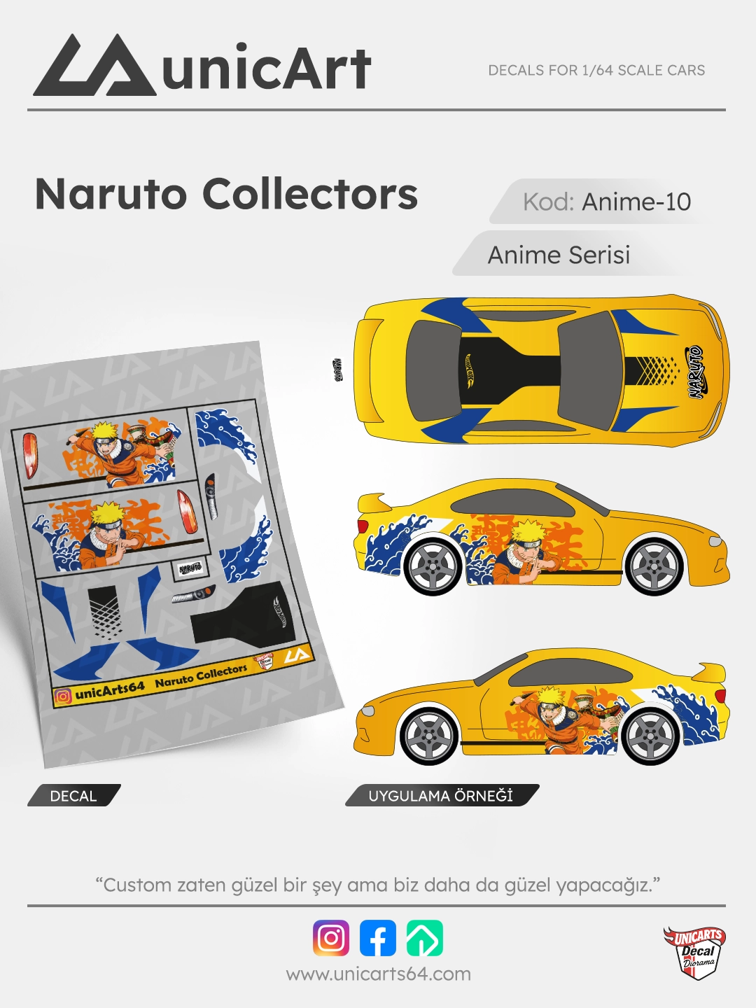 Naruto Collectors 1/64 decal - Anime serisi