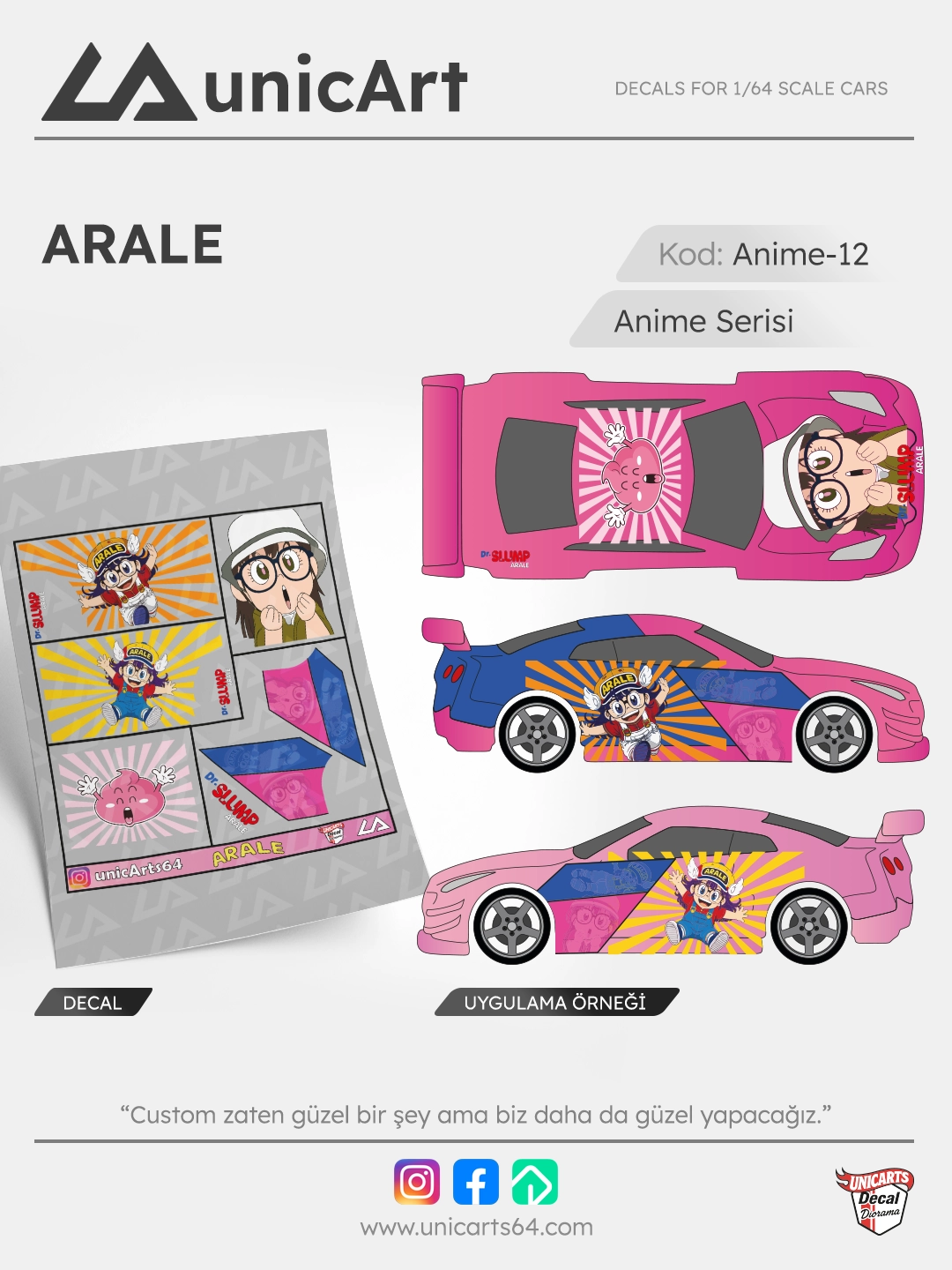 ARALE 1/64 decal - Anime serisi