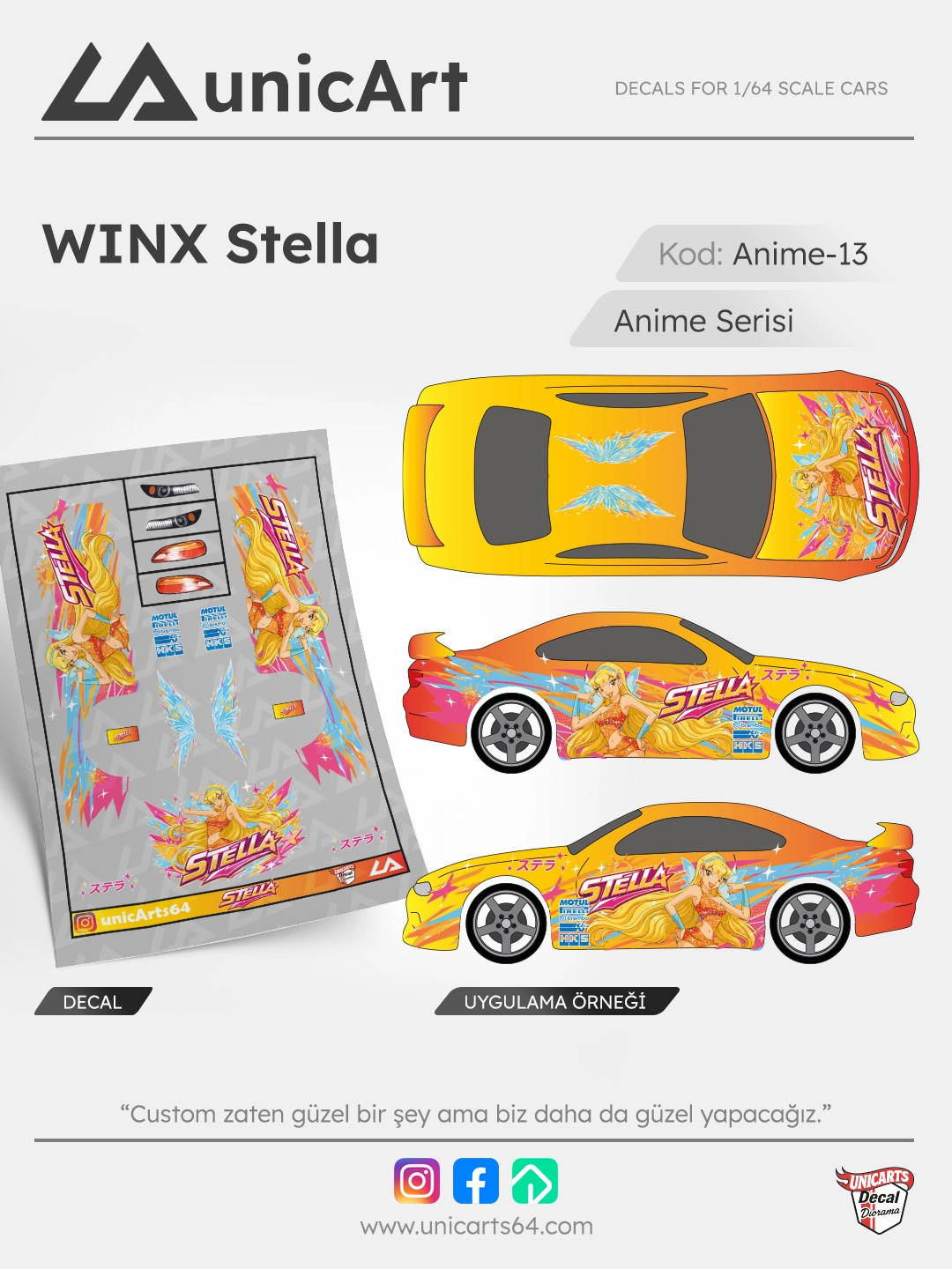 WINX Stella 1/64 decal - Anime serisi