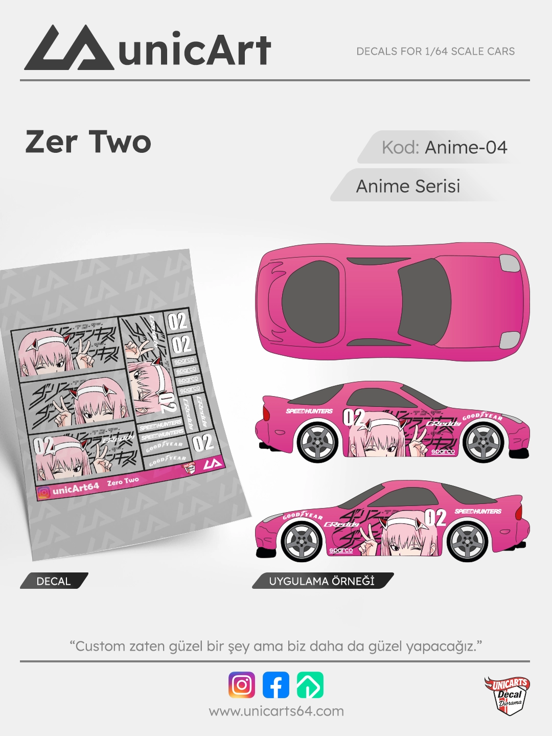 Zero Two 1/64 decal - Anime serisi