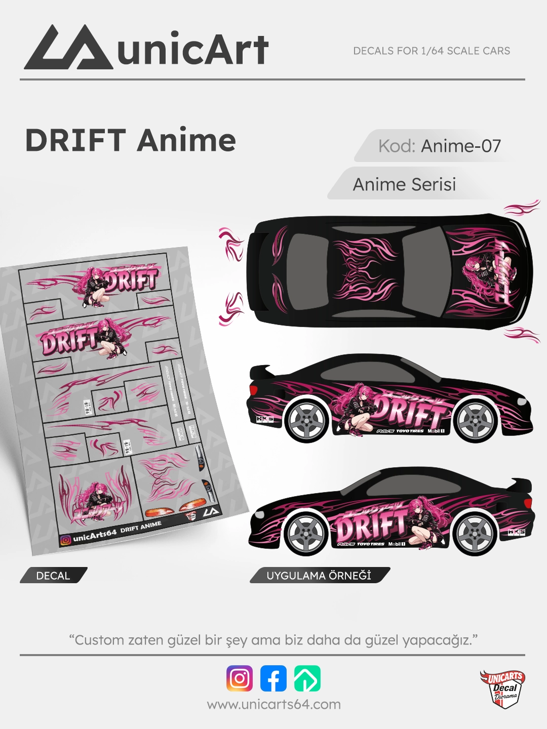 Drift Anime 1/64 decal - Anime serisi