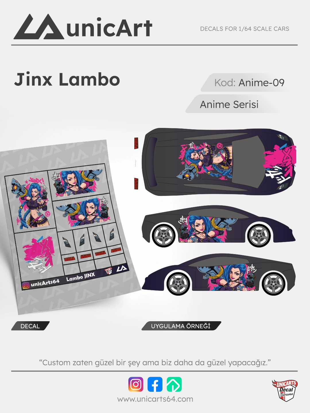 Jinx Lambo 1/64 decal - Anime serisi