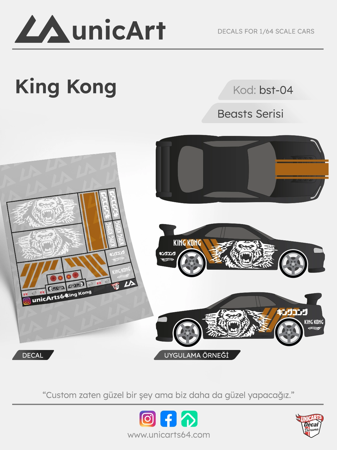 King Kong 1/64 decal - Beasts serisi