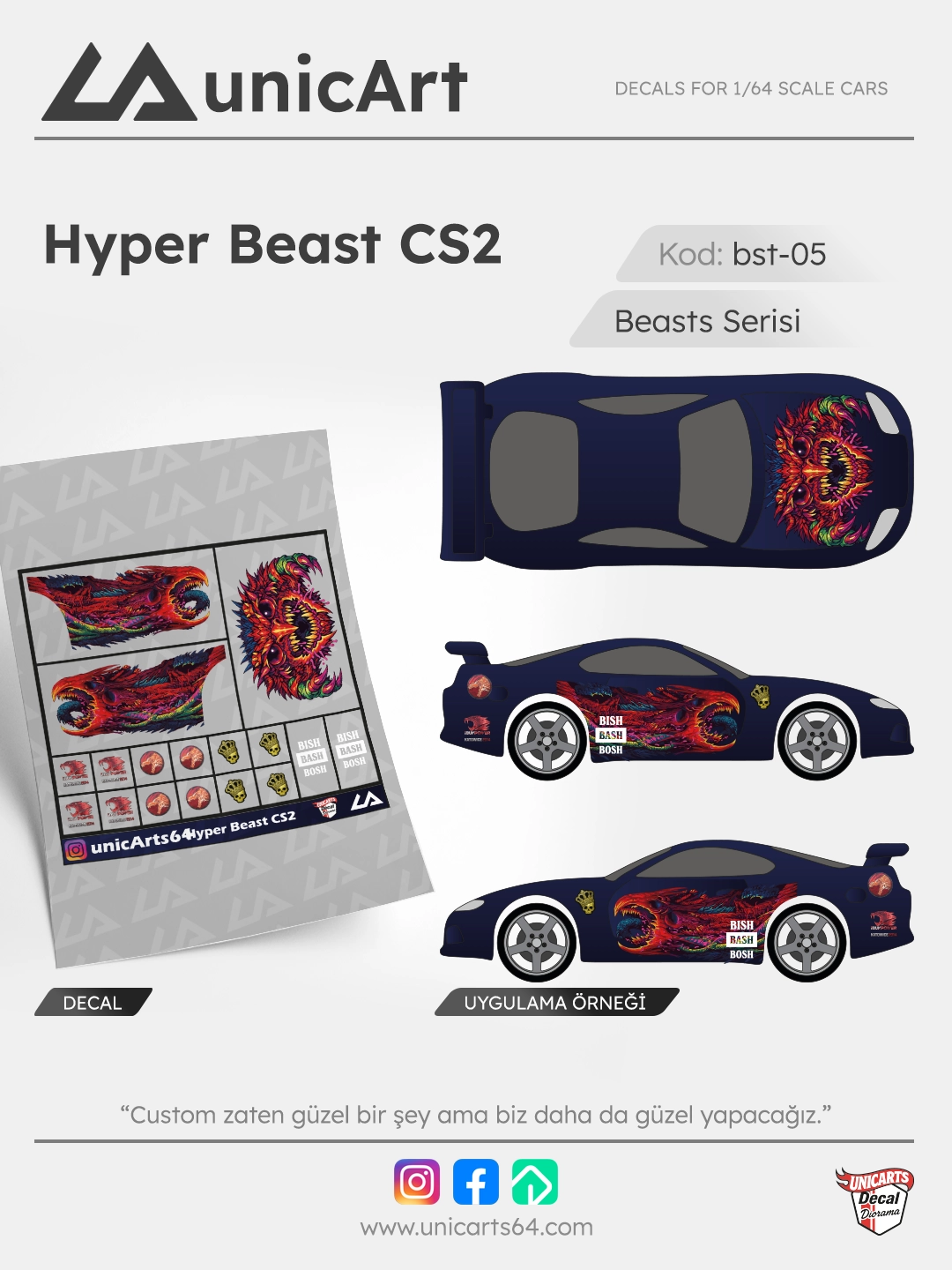 Hyper Beast CS2 1/64 decal - Beasts serisi