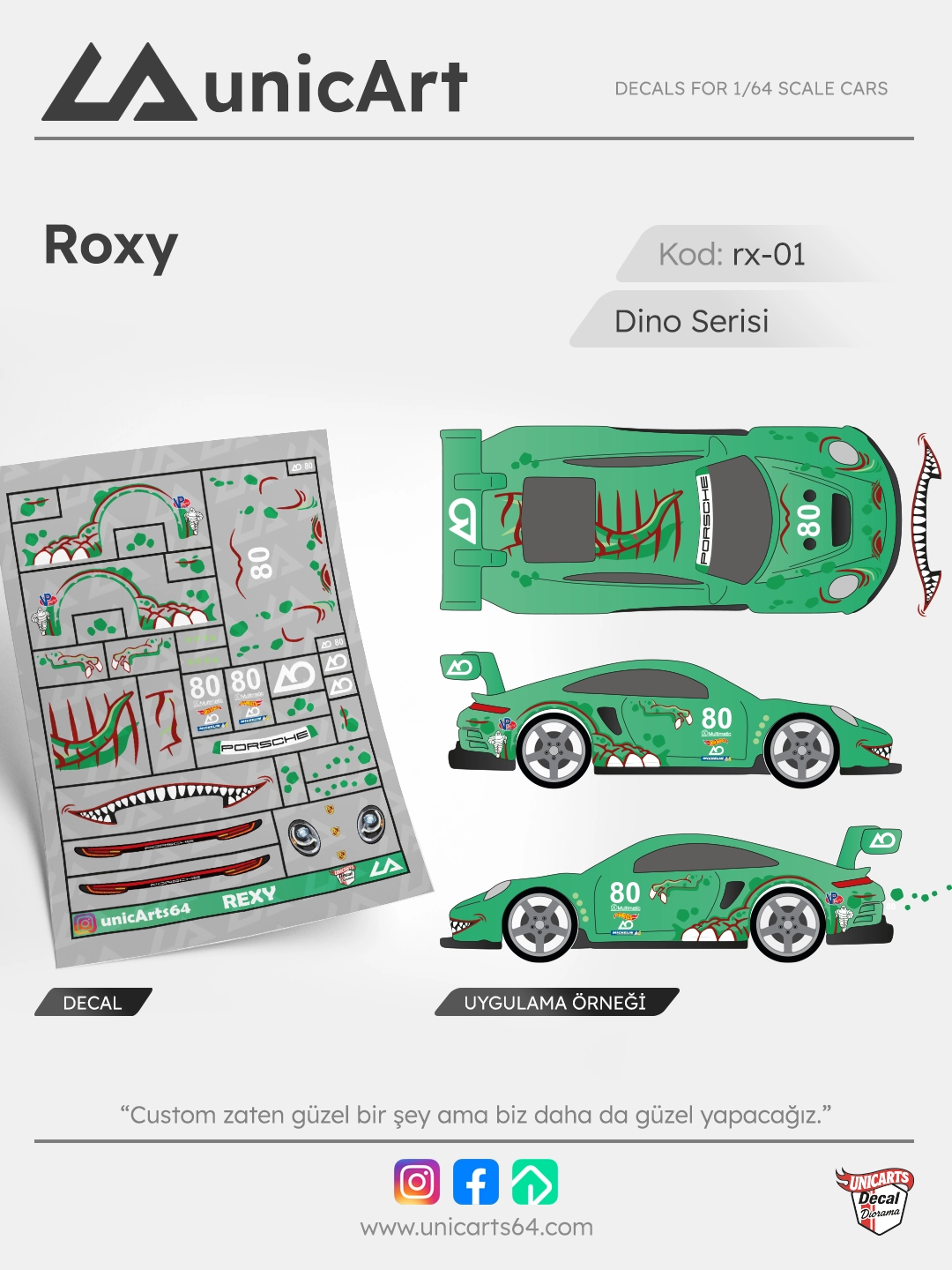 Rexy 1/64 decal - Dino serisi