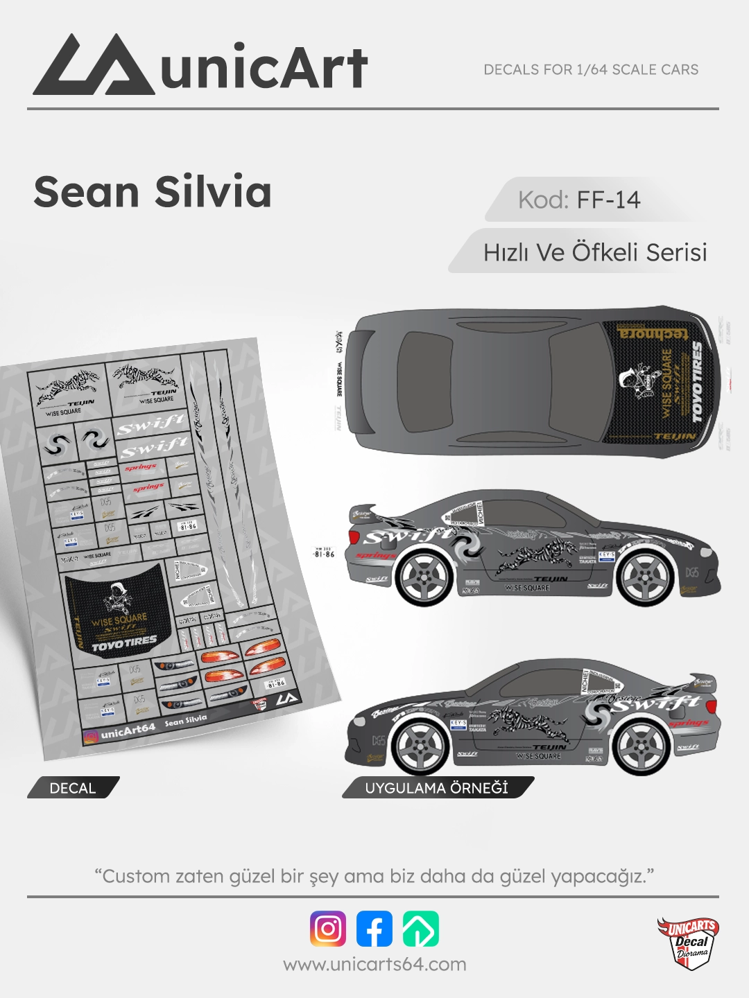 Sean S15 1/64 decal - Fast & Furious serisi