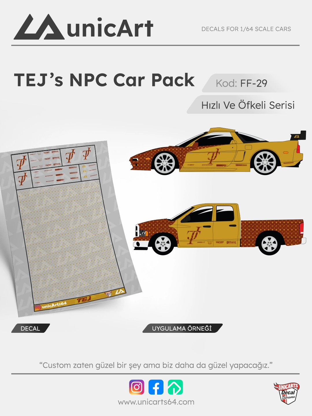 Tej's NPC Cars Pack 1/64 decal - Fast & Furious serisi