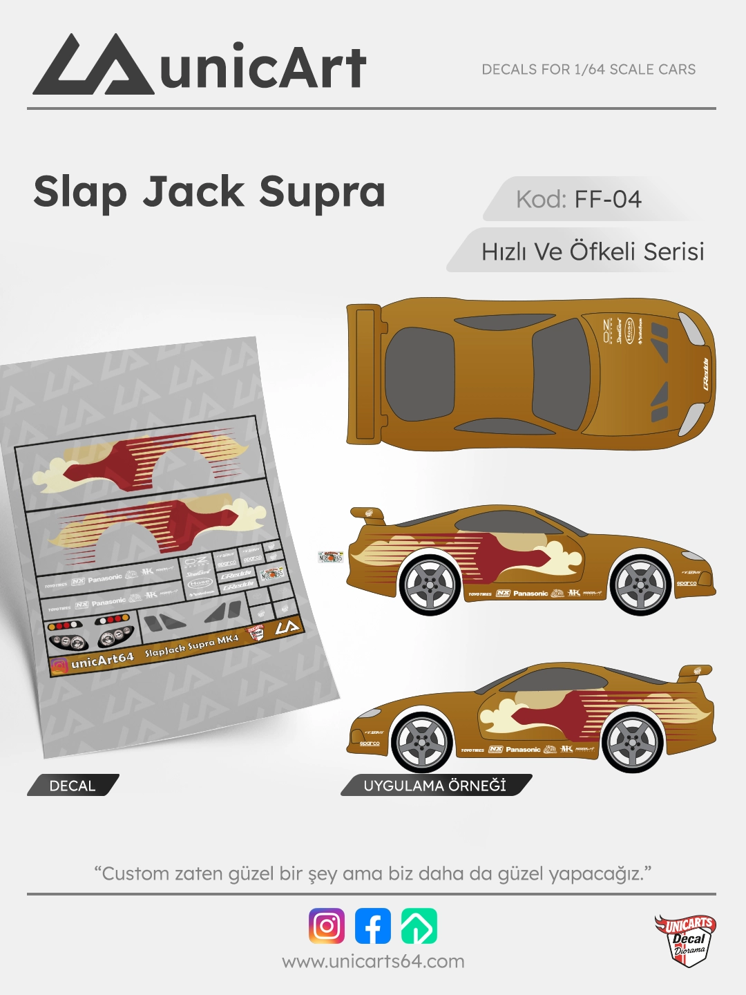 Slap Jack Supra 1/64 decal - Fast & Furious serisi