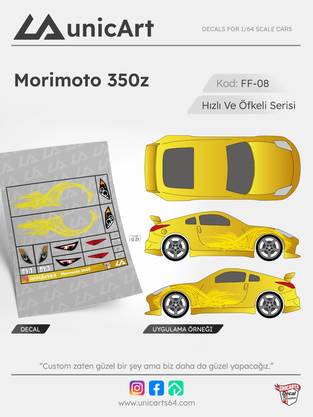 Morimoto 350Z 1/64 decal - Fast & Furious serisi
