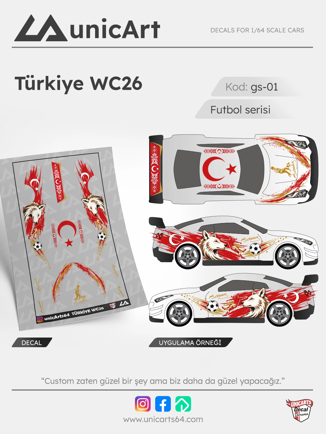 Türkiye WC26 1/64 decal - Futbol serisi