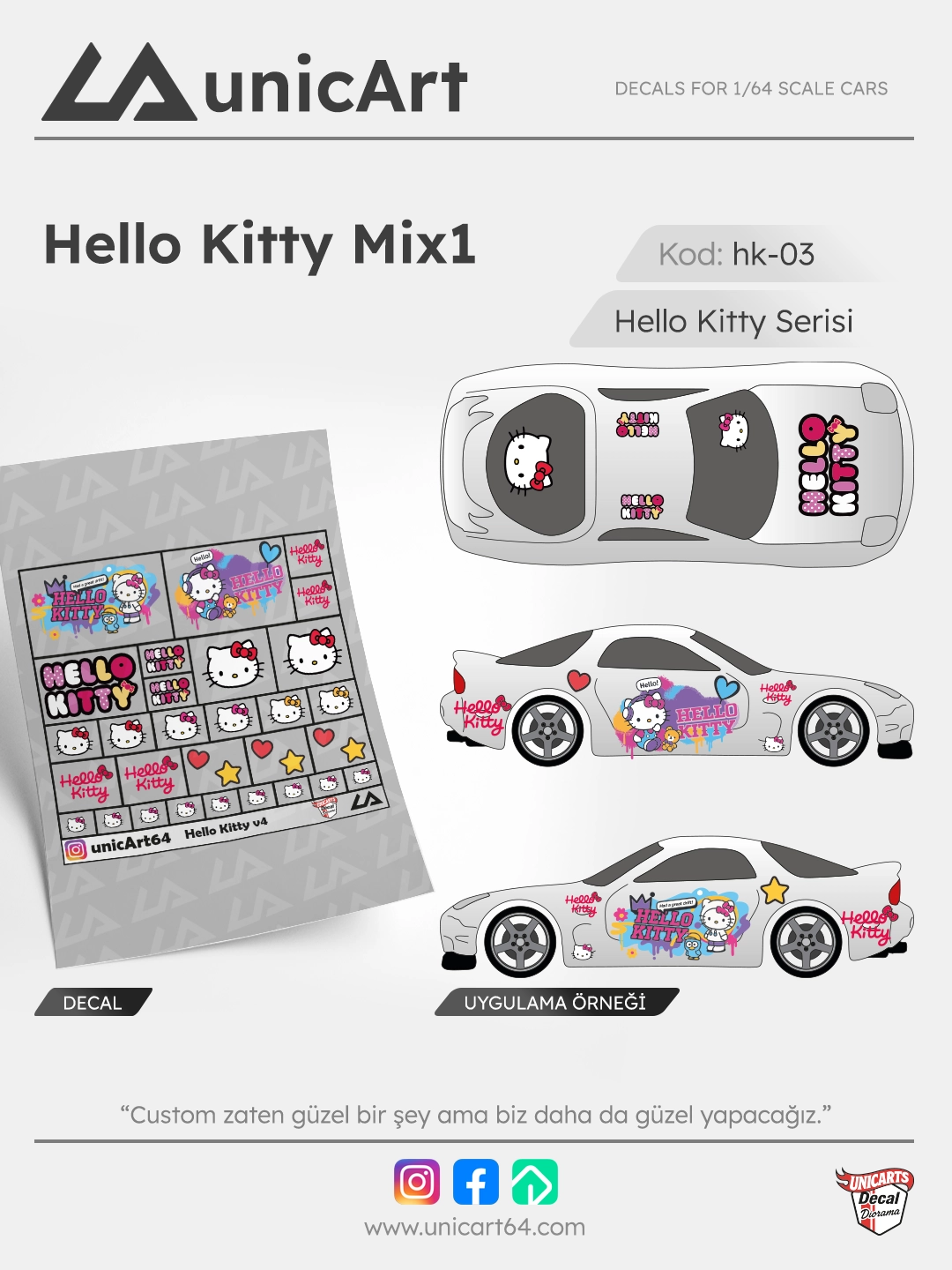 Hello Kitty Mix1 1/64 decal - Hello Kitty serisi