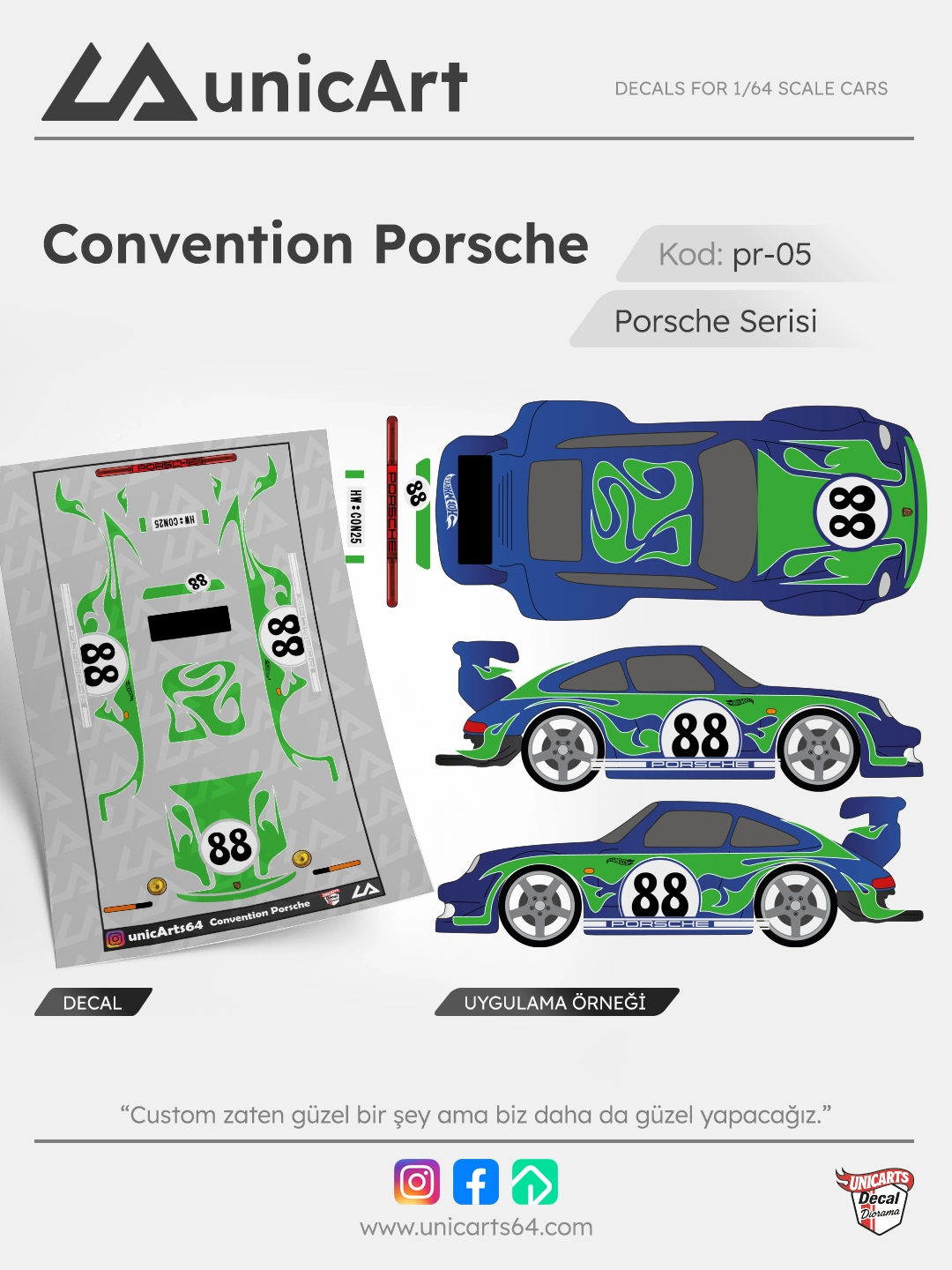 Convention Porsche 1/64 decal - Porsche serisi