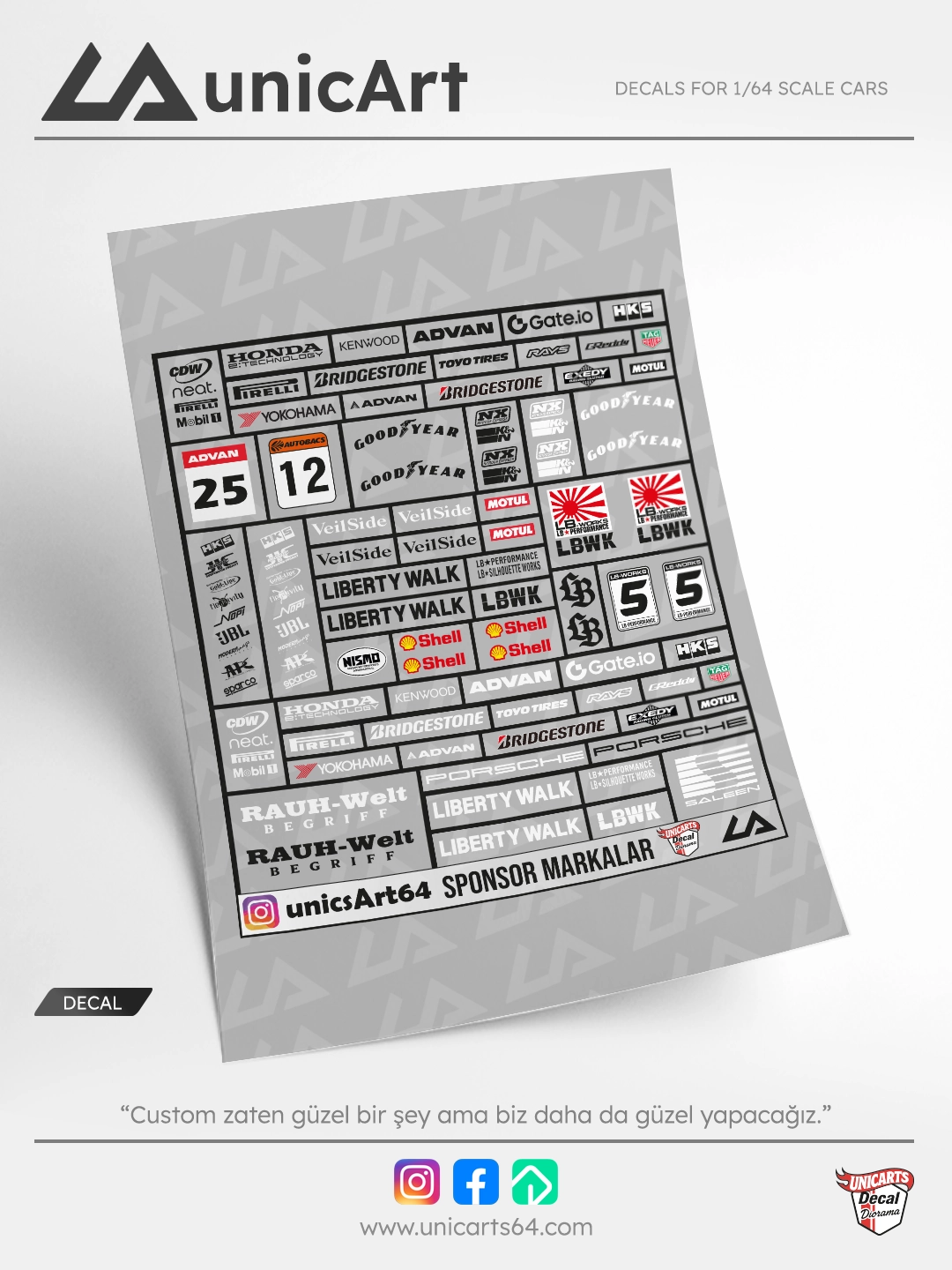Sponsor Markalar 1/64 decal - Sponsor Markalar serisi
