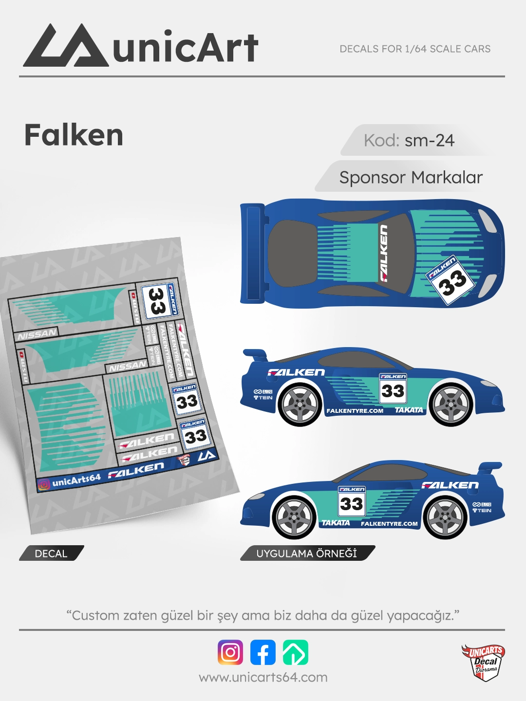 Falken 1/64 decal - Sponsor Markalar serisi