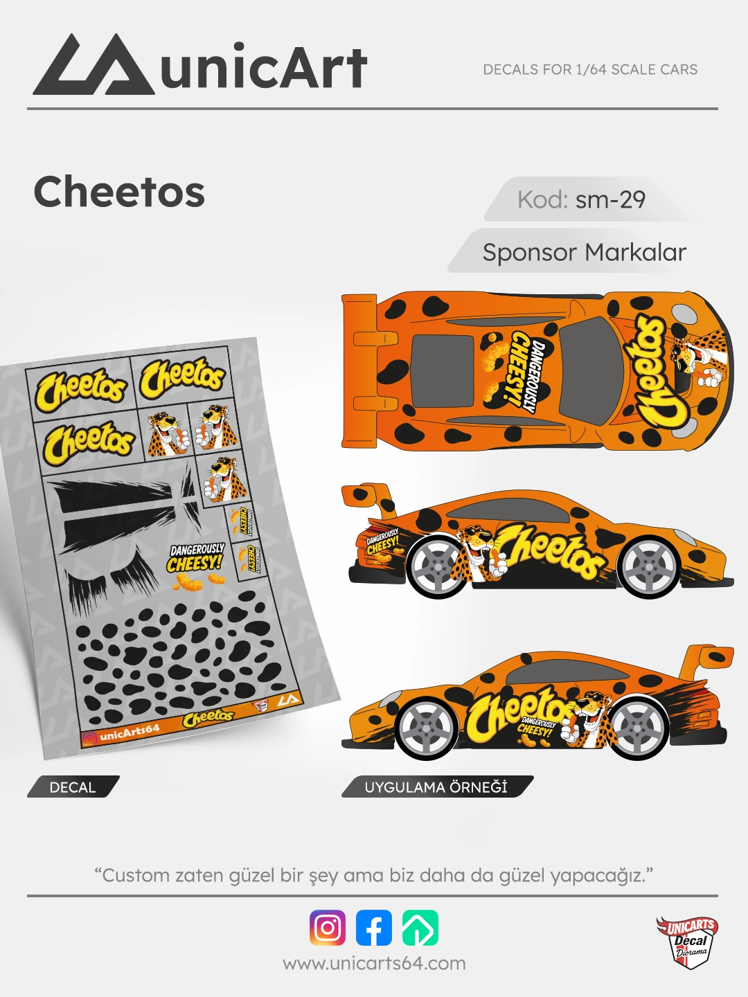 Cheetos 1/64 decal - Sponsor Markalar serisi