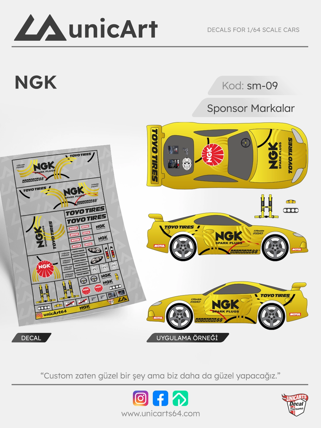 NGK 1/64 decal - Sponsor Markalar serisi