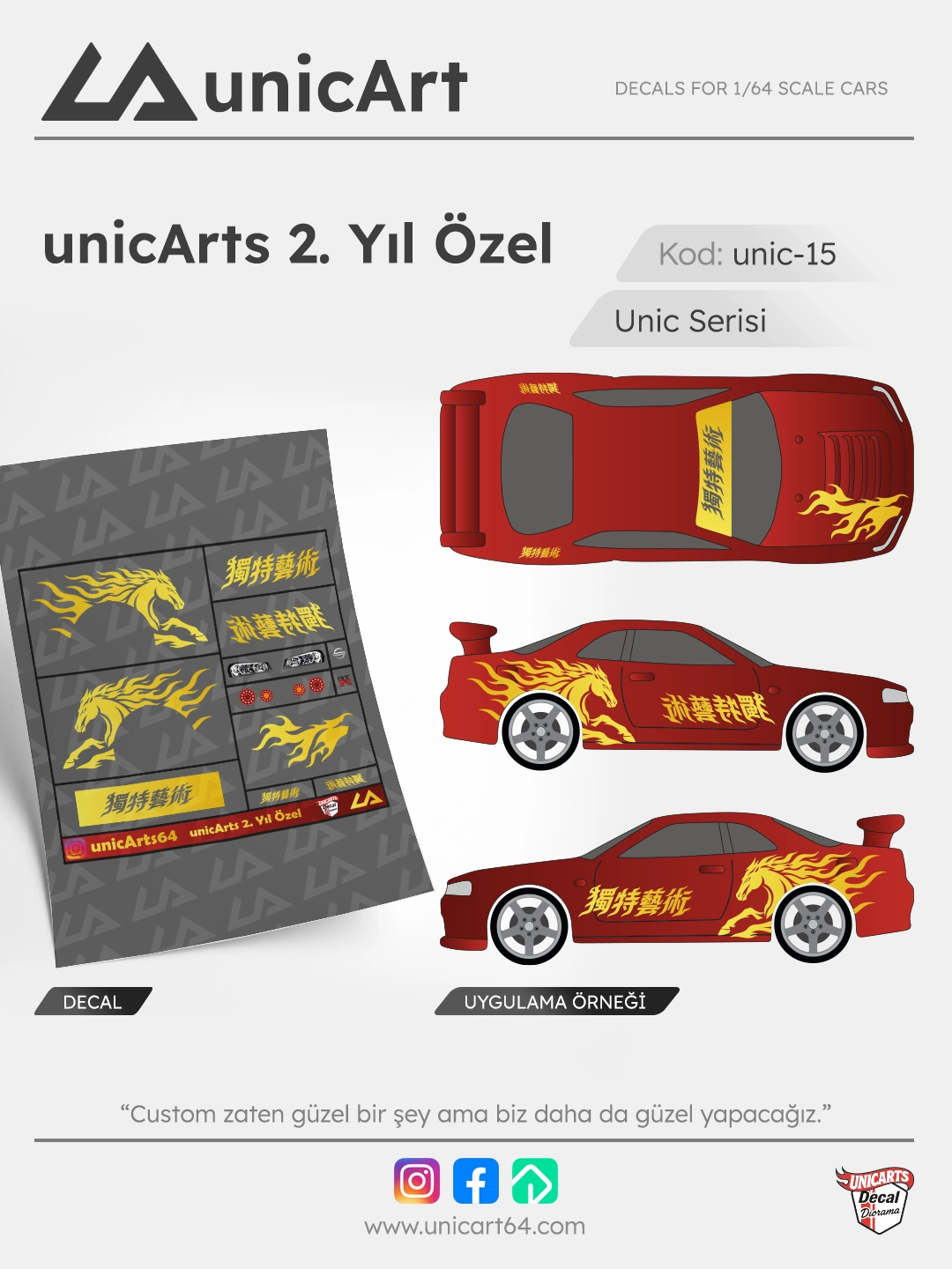 unicArts 2. Yıl Özel 1/64 decal - Unic Serisi