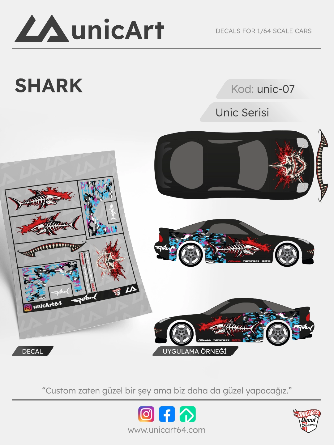 Shark 1/64 decal - Unic Serisi
