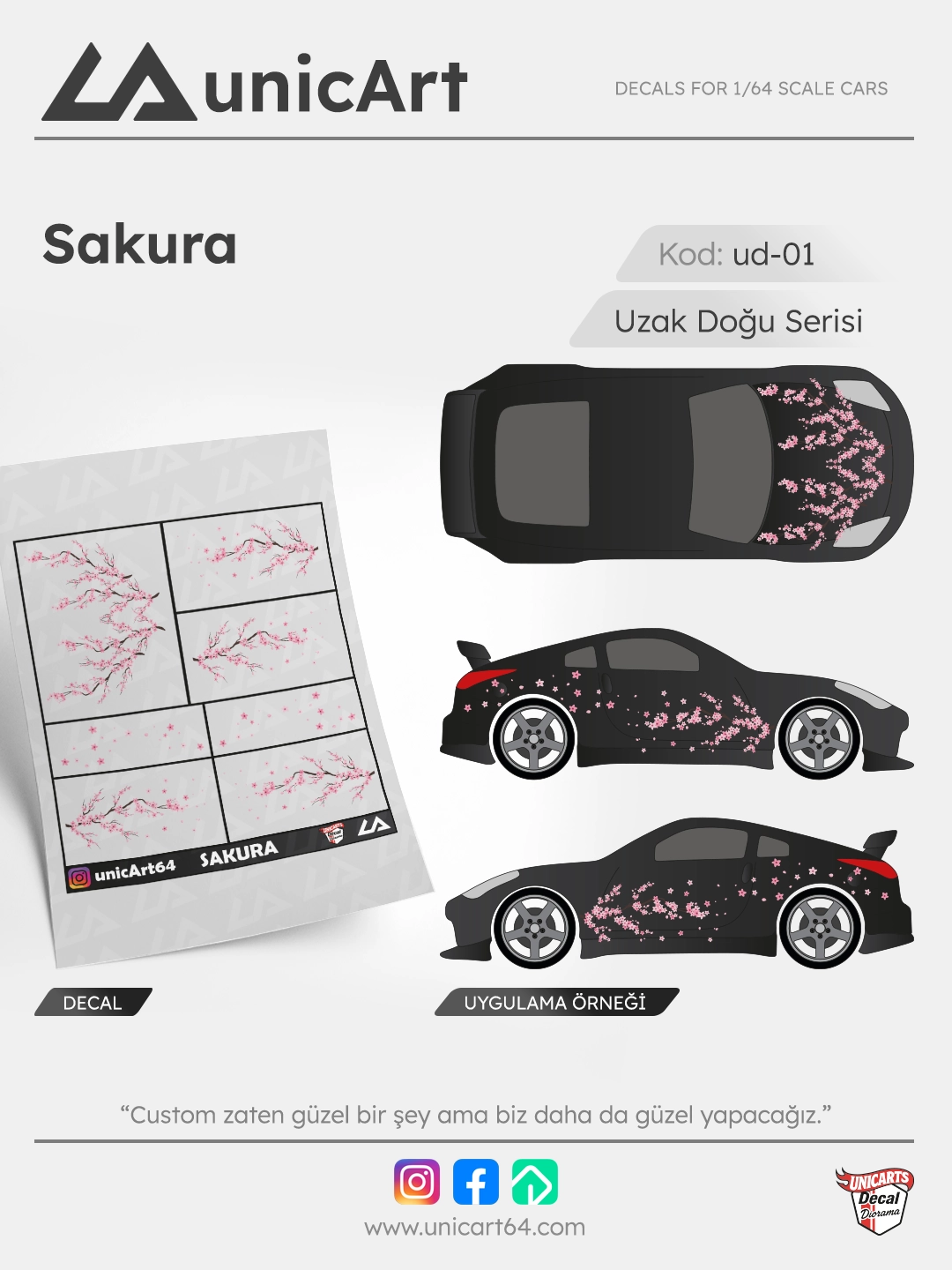 Sakura ağacı 1/64 decal - Uzak doğu serisi