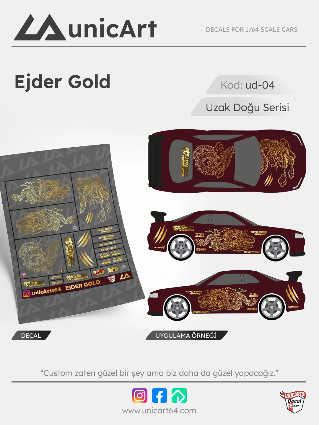 Ejder Gold 1/64 decal - Uzak doğu serisi