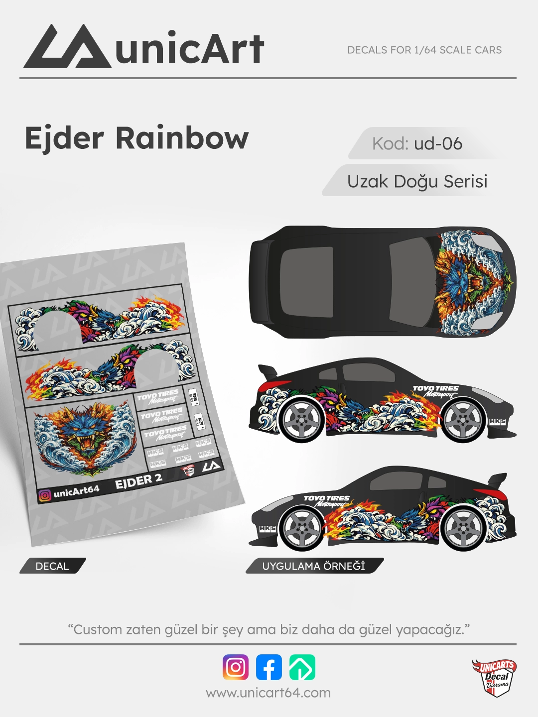 Ejder Rainbow 1/64 decal - Uzak doğu serisi