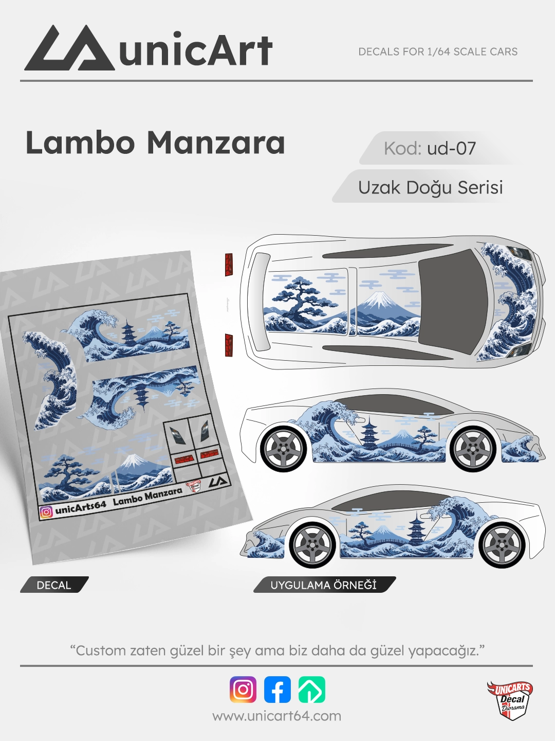 Lambo Manzara 1/64 decal - Uzak doğu serisi