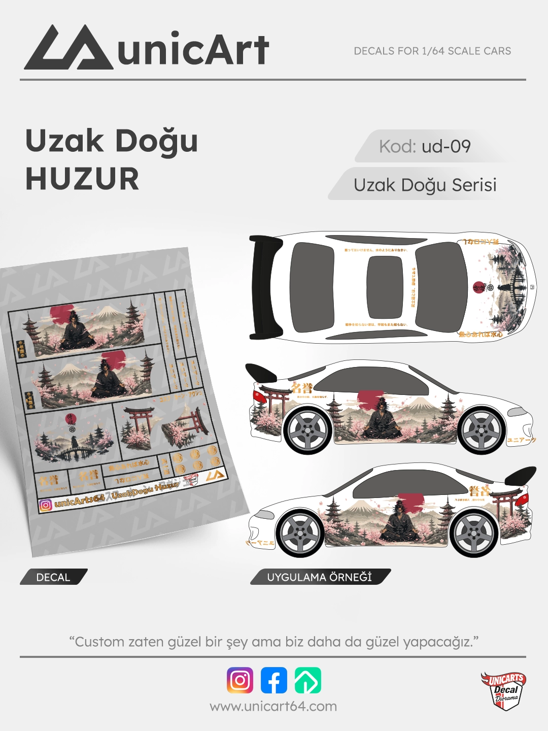UD HUZUR 1/64 su transferli decal - Uzak doğu serisi | Unicarts64